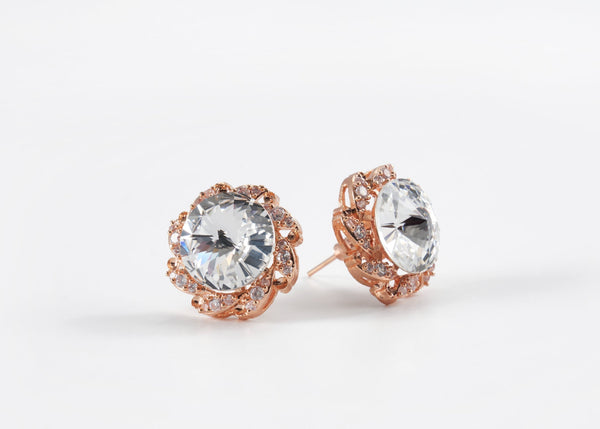 Rose Gold Plated Earring with Swarovski Crystal
