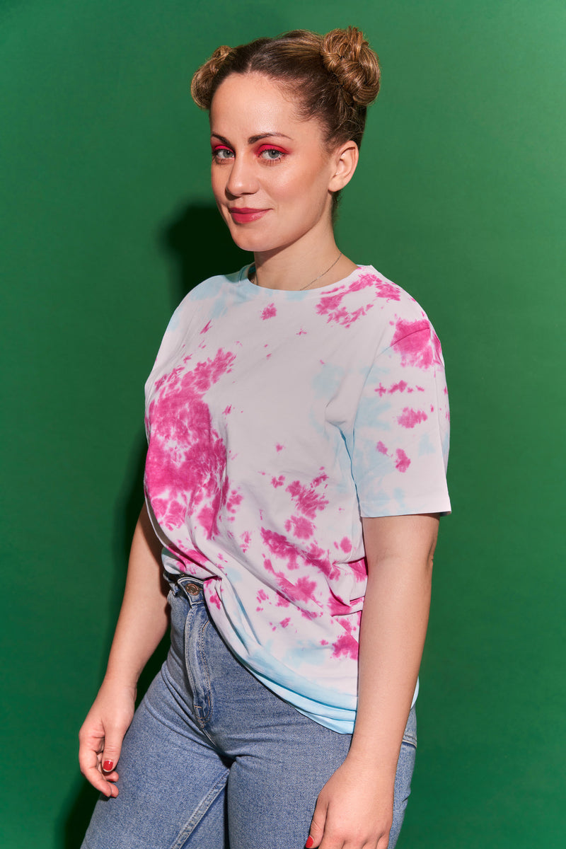 Pink and Blue Tie Dye T-Shirt