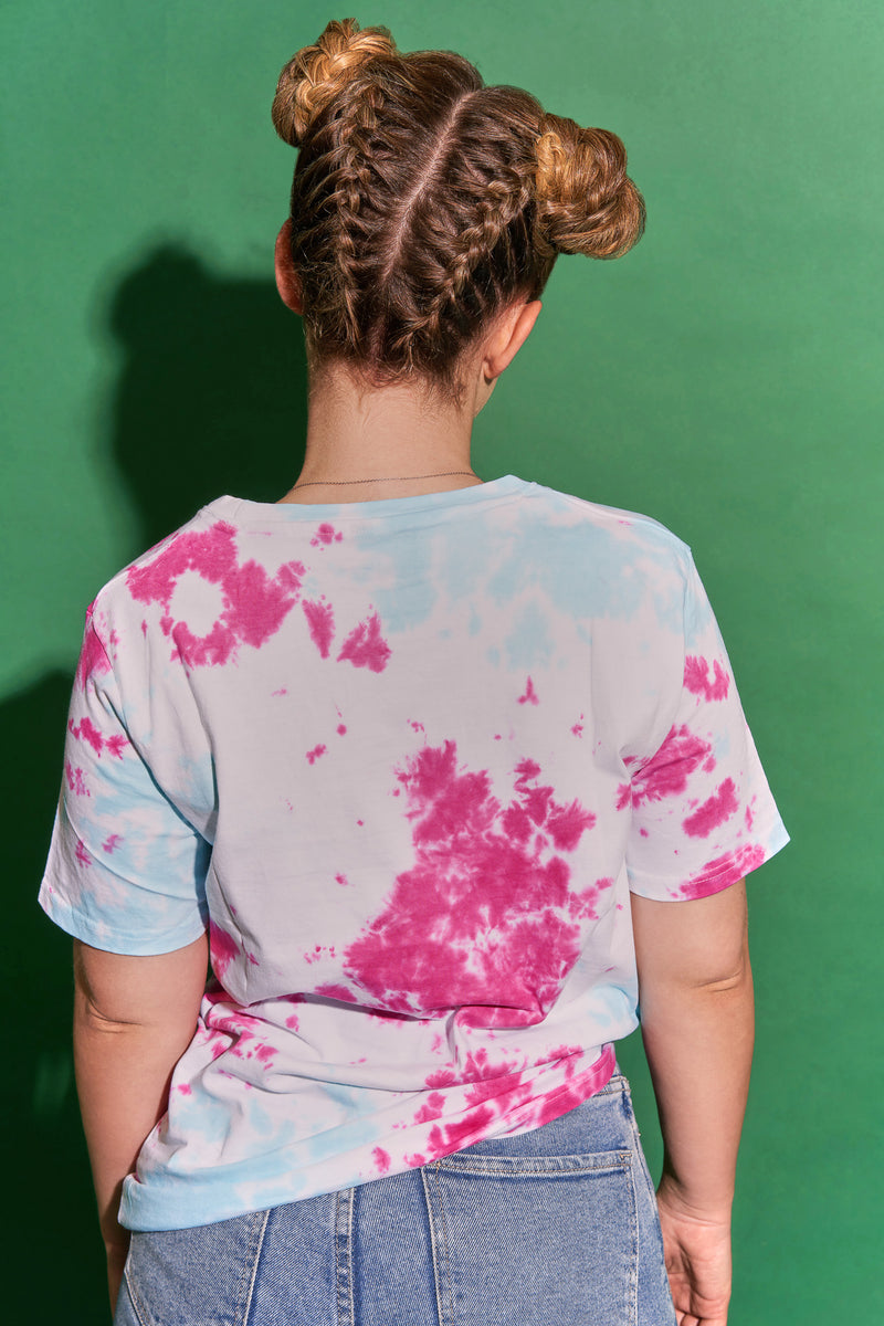 Pink and Blue Tie Dye T-Shirt