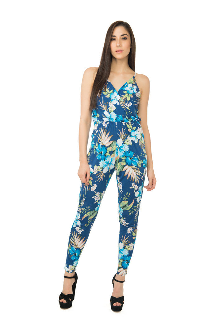 Tropical Jumpsuit in Blue