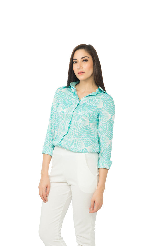 Printed Shirt in Mint