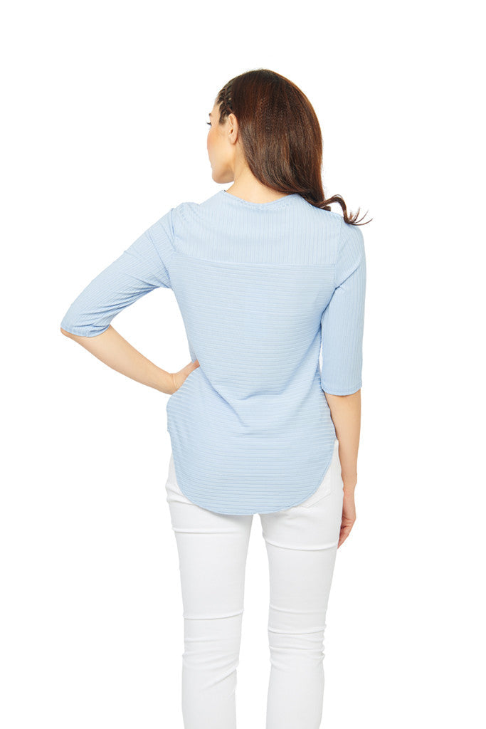 Top with front zipper in Blue