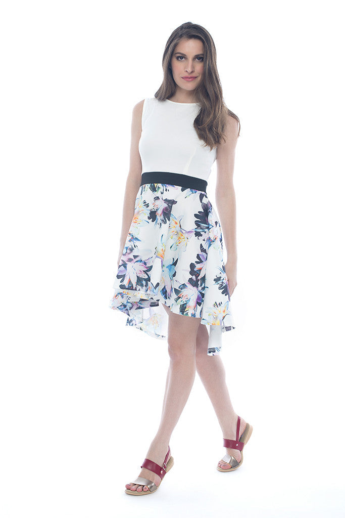 Sleeveless Dress with Floral Print