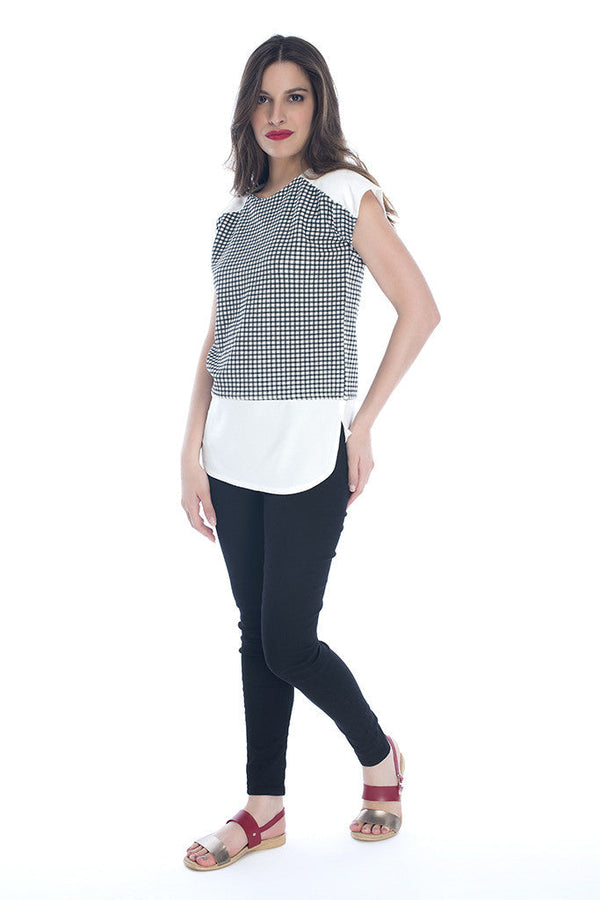 Checkered Top in Black