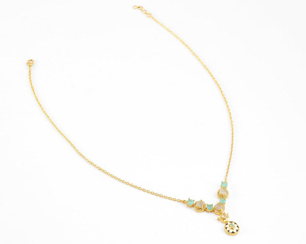 Enamel Painted Necklace with Swarovski Crystals