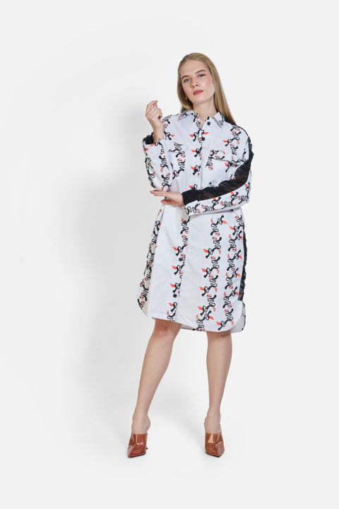 Oversized Shirt Dress with Print