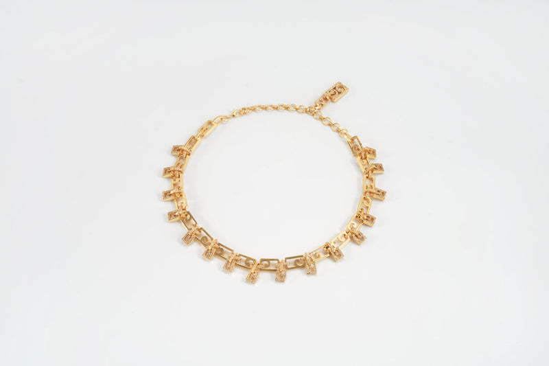 Gold Plated Entangled Choker with Swarovski Crystals