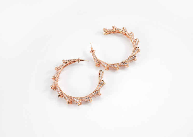 Rose Gold Statement Hoops with Swarovski Crystals