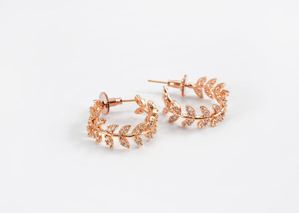Small Rose Gold Plated Earring with Swarovski Crystal
