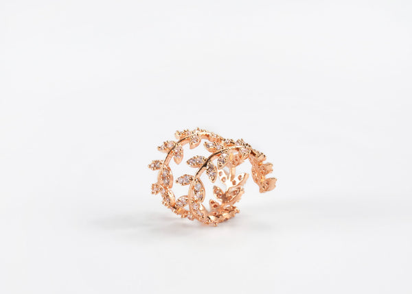Wrap Ring in Rose Gold with Crystals