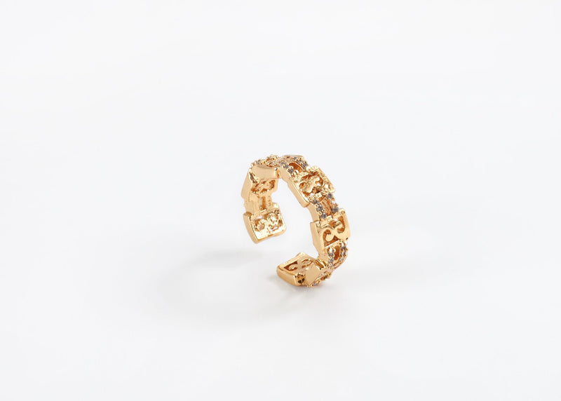 Gold Plated Ring with Swarovski Crystals