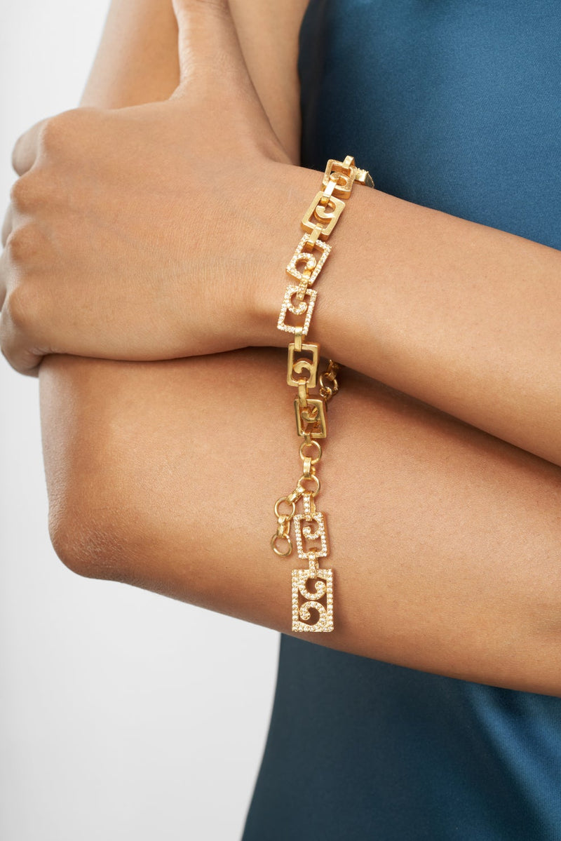 Gold Plated, Crystal Encrusted Bracelet