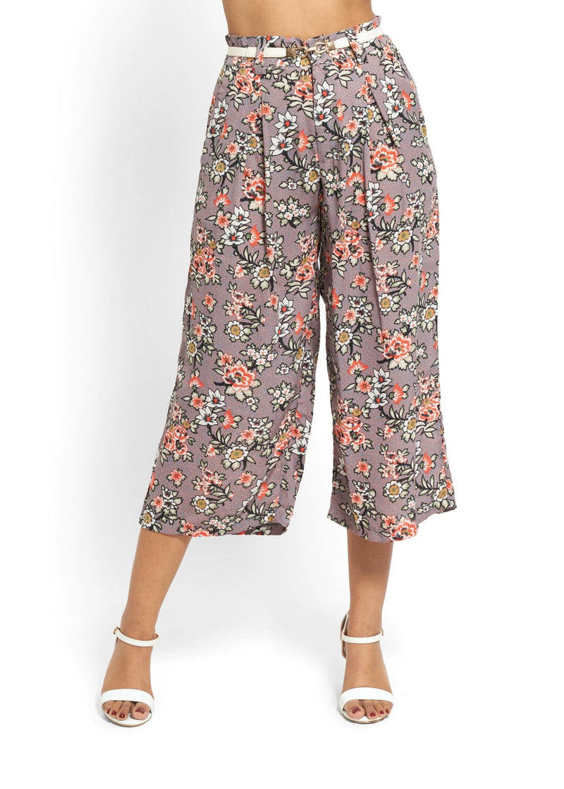 Floral Wide-Leg Trousers