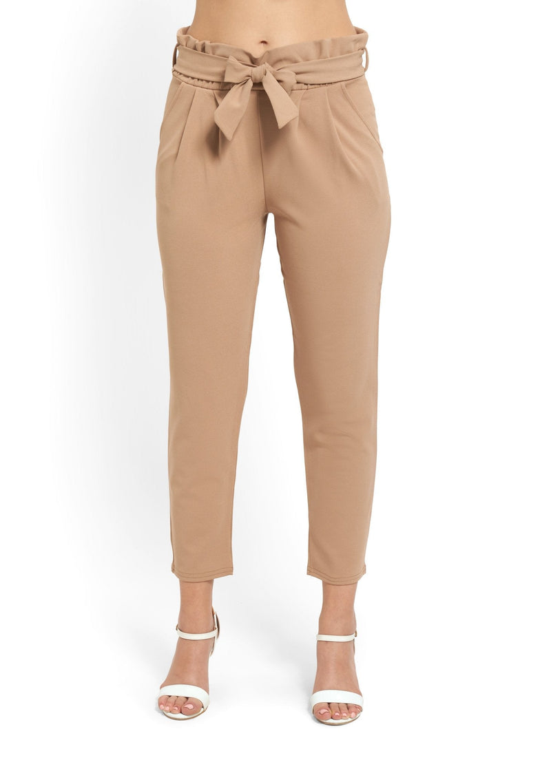 Paper Bag Trousers in Camel