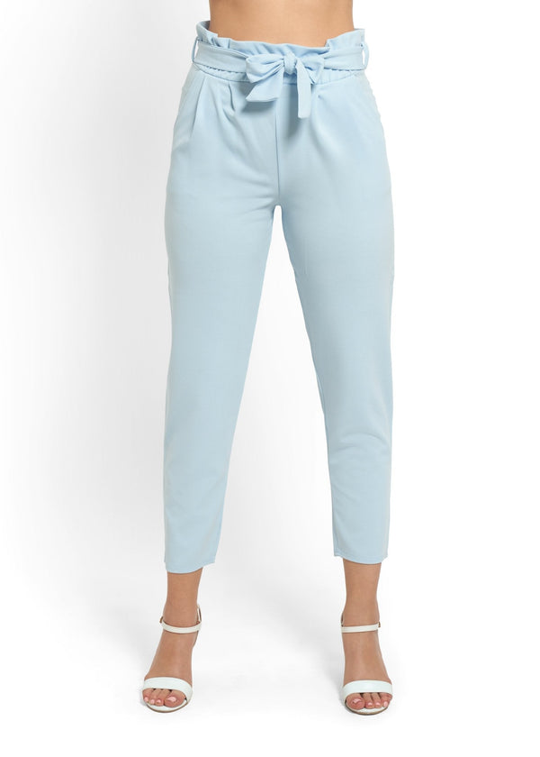 Paper Bag Trousers in Blue