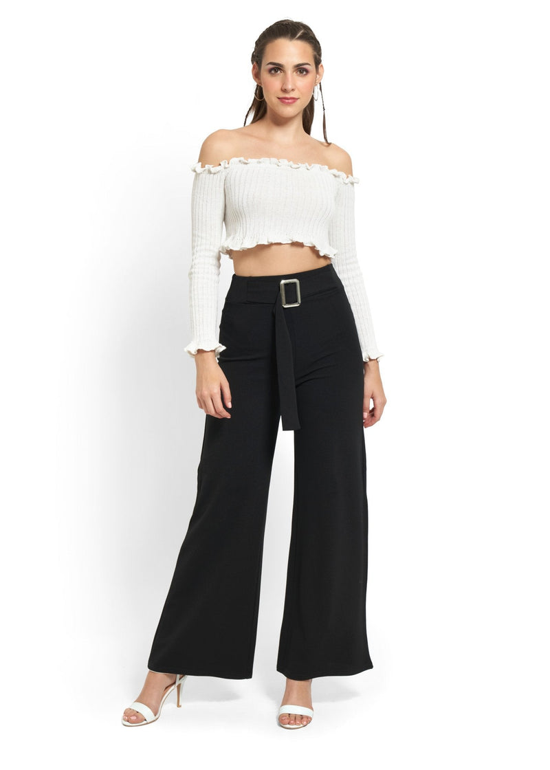 Wide-Leg Trousers With Statement Belt