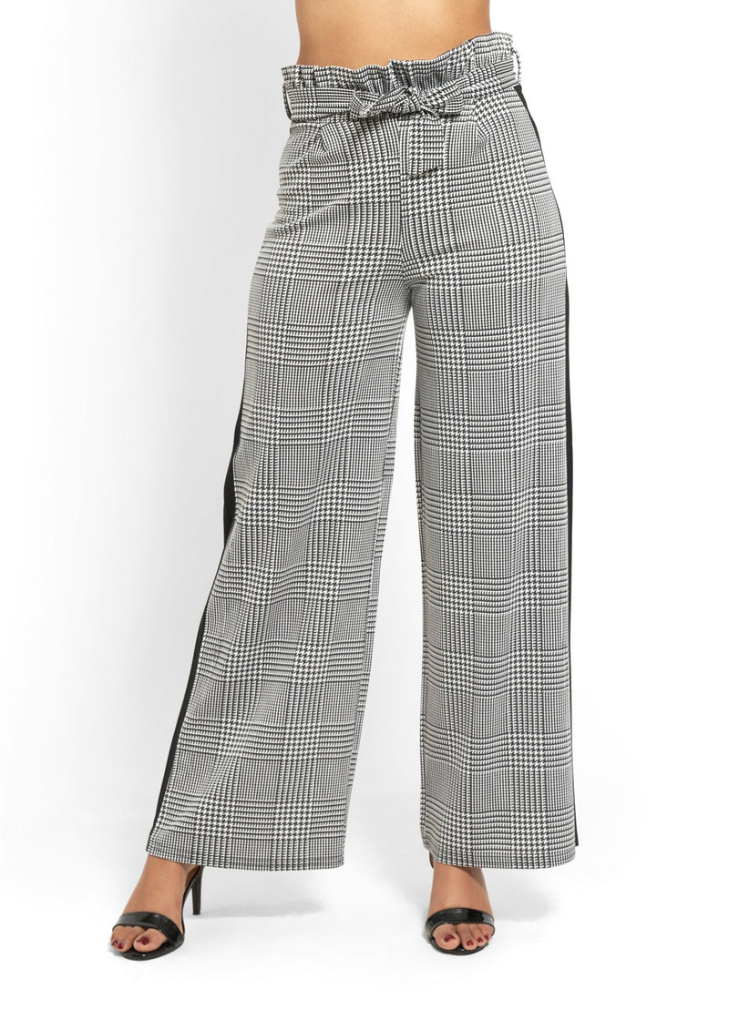 Checked Wide-Leg Trousers