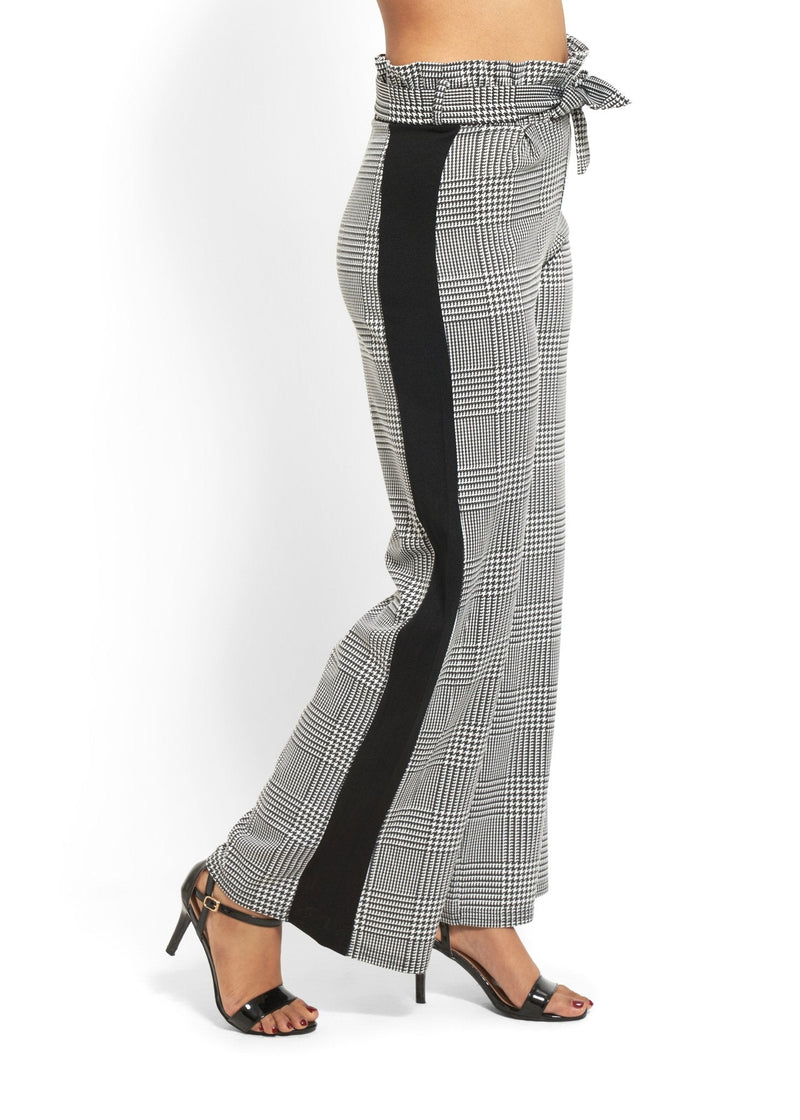 Checked Wide-Leg Trousers