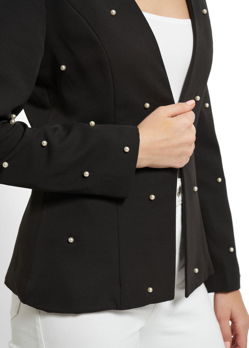 Pearl-Embellished Tailored Blazer