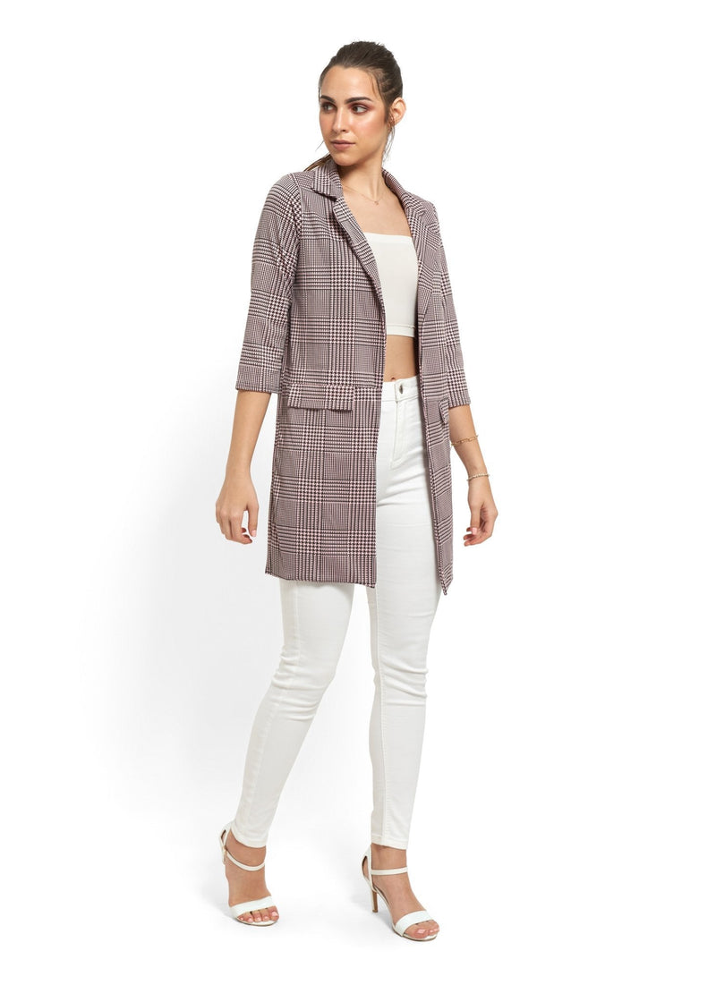 Check and Houndstooth Duster Coat