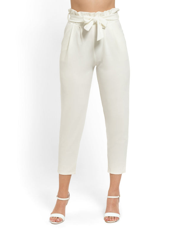 Paper Bag Trousers in White