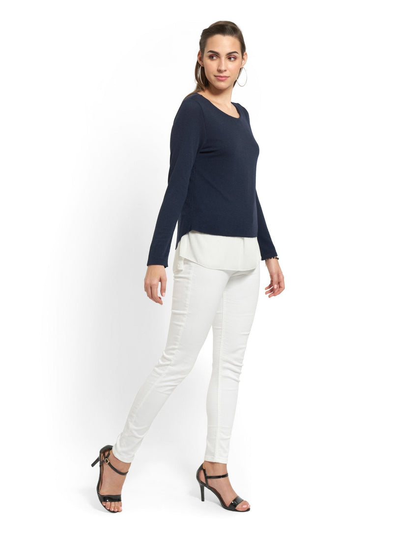 Navy Double Layered Top