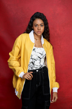 Yellow and White Grapevine Bomber